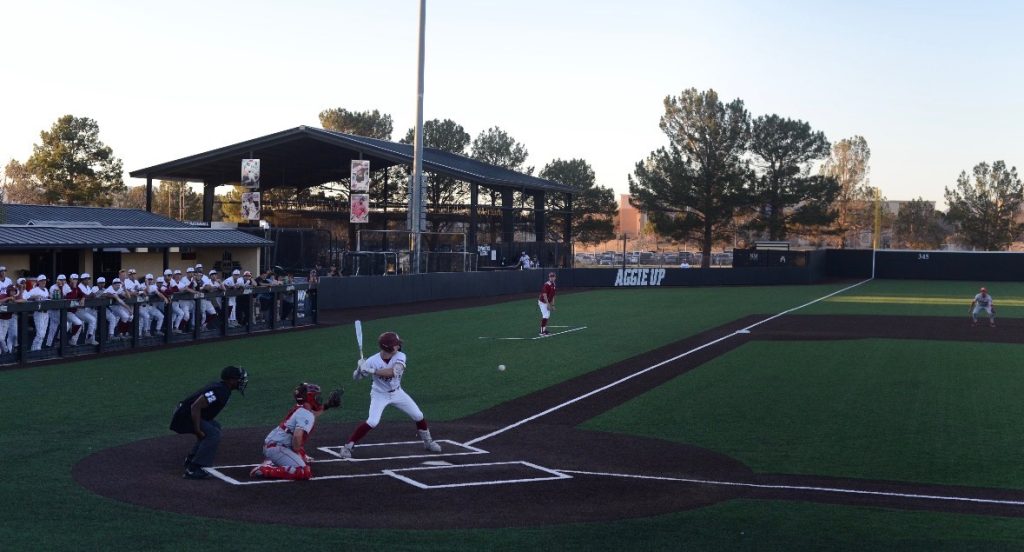 NMSU batter waiting for pitch